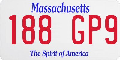 MA license plate 188GP9