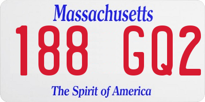 MA license plate 188GQ2
