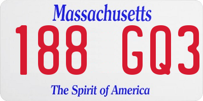 MA license plate 188GQ3