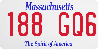 MA license plate 188GQ6