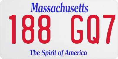 MA license plate 188GQ7