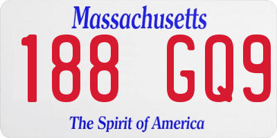 MA license plate 188GQ9