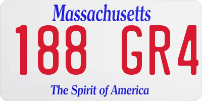 MA license plate 188GR4