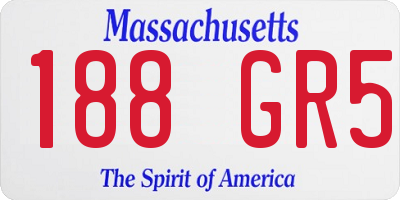 MA license plate 188GR5