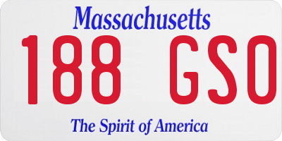 MA license plate 188GS0