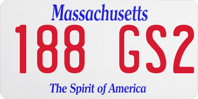 MA license plate 188GS2