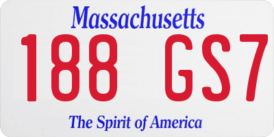 MA license plate 188GS7