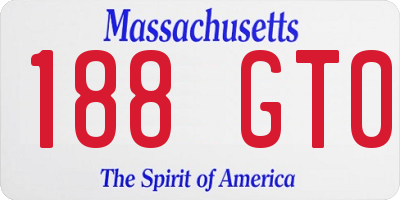 MA license plate 188GT0