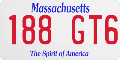 MA license plate 188GT6
