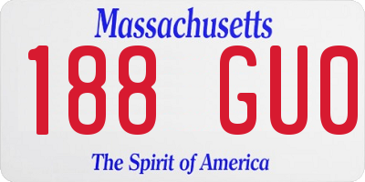 MA license plate 188GU0