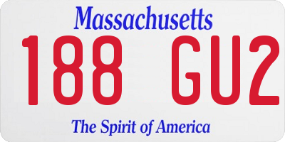 MA license plate 188GU2