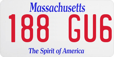 MA license plate 188GU6
