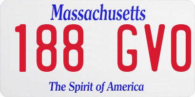 MA license plate 188GV0
