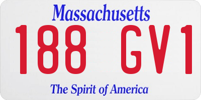 MA license plate 188GV1