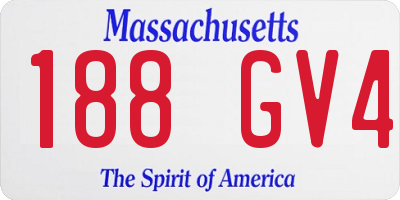 MA license plate 188GV4