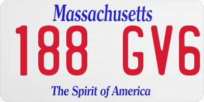 MA license plate 188GV6