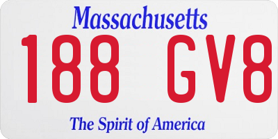 MA license plate 188GV8