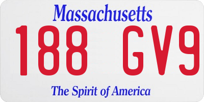 MA license plate 188GV9