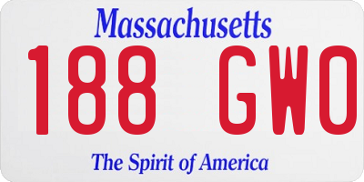 MA license plate 188GW0
