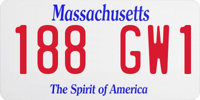 MA license plate 188GW1
