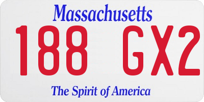 MA license plate 188GX2