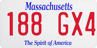 MA license plate 188GX4