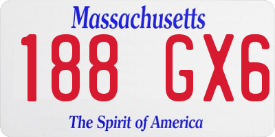 MA license plate 188GX6