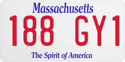 MA license plate 188GY1