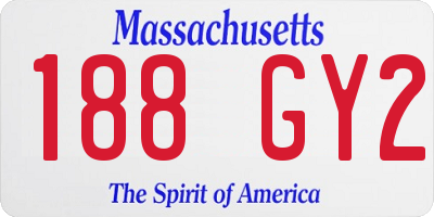 MA license plate 188GY2