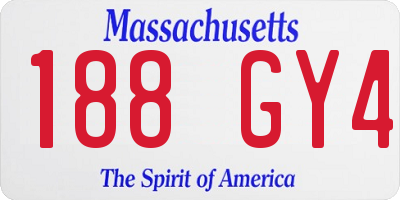MA license plate 188GY4
