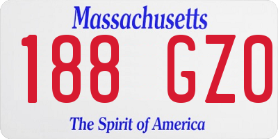 MA license plate 188GZ0