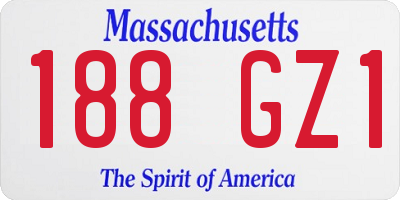 MA license plate 188GZ1