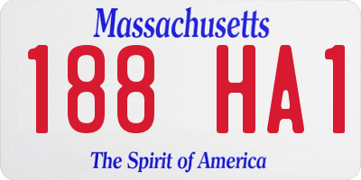 MA license plate 188HA1