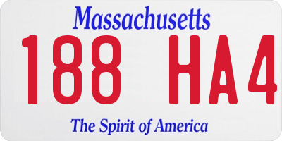 MA license plate 188HA4