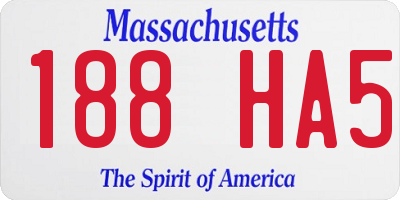 MA license plate 188HA5