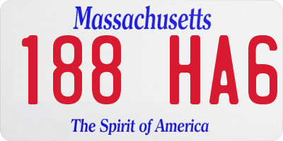 MA license plate 188HA6