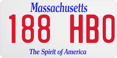 MA license plate 188HB0