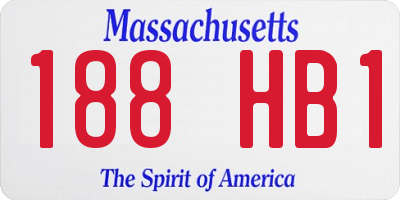 MA license plate 188HB1