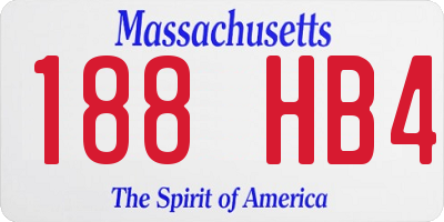 MA license plate 188HB4