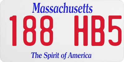 MA license plate 188HB5