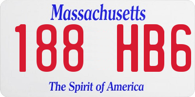 MA license plate 188HB6