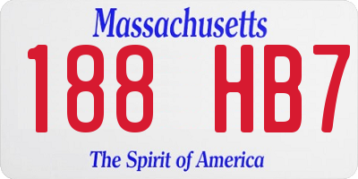 MA license plate 188HB7