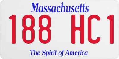 MA license plate 188HC1