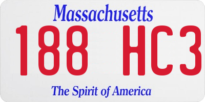 MA license plate 188HC3