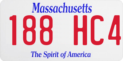 MA license plate 188HC4