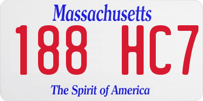 MA license plate 188HC7