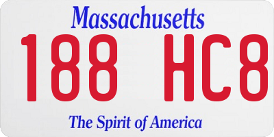 MA license plate 188HC8
