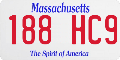MA license plate 188HC9