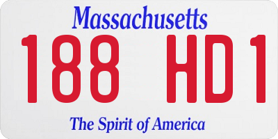 MA license plate 188HD1
