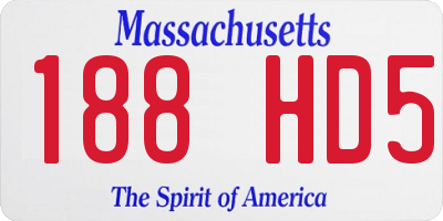 MA license plate 188HD5